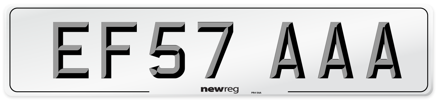 EF57 AAA Number Plate from New Reg